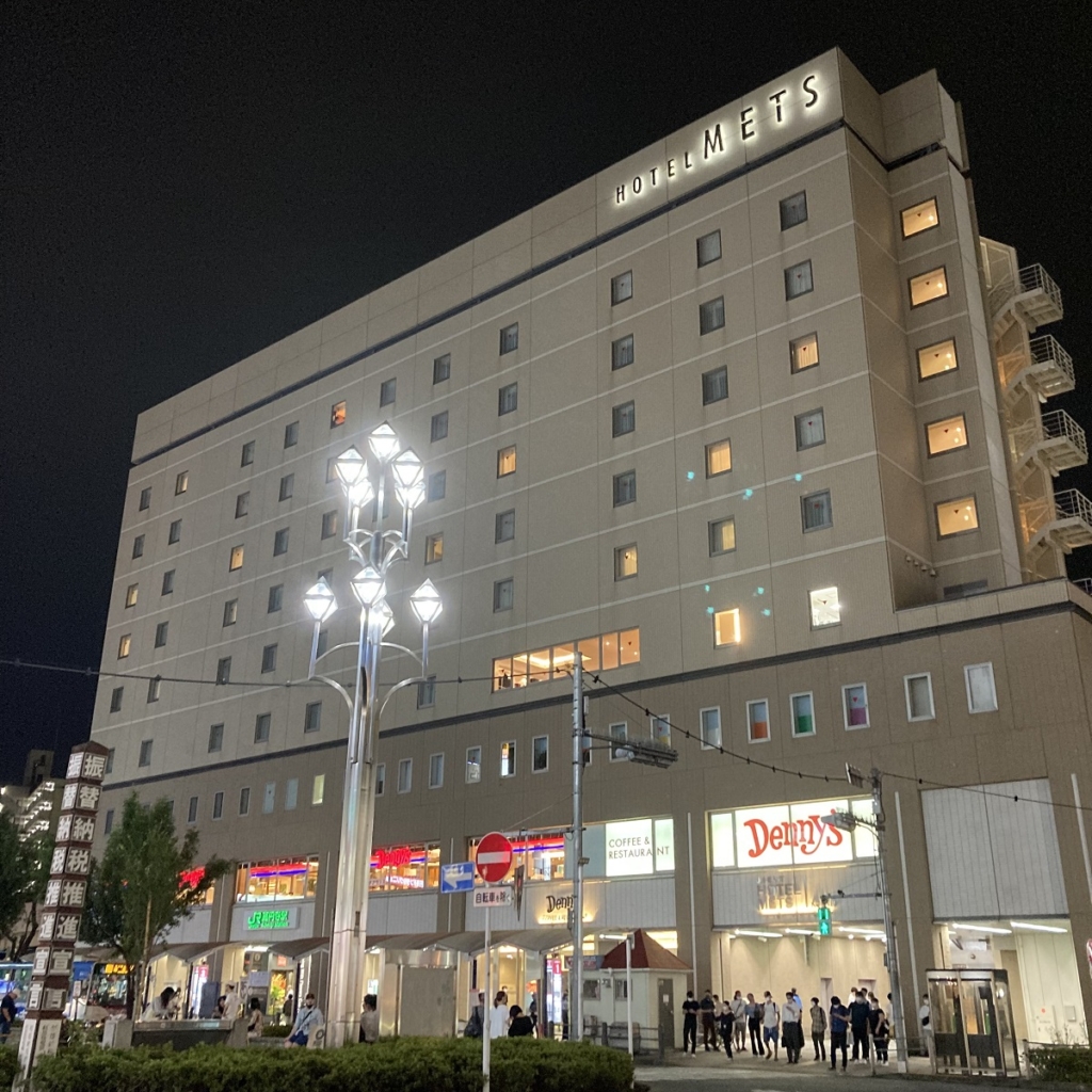 ホテルメッツ高円寺の高円寺駅北口からの外観